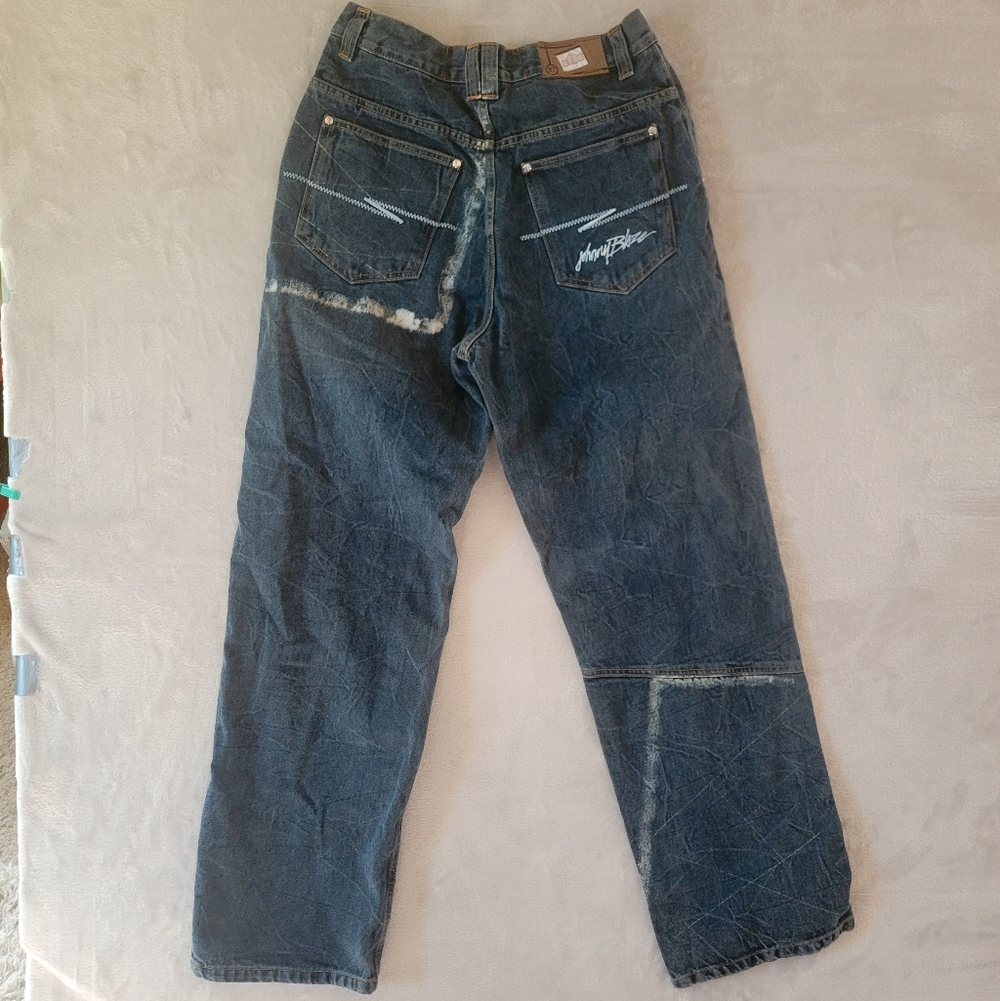 Vintage Johnny Blaze Mens Wide Leg Jeans 32 Baggy Hip Hop Skater - Picture 4 of 15